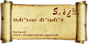 Stötzer Árpád névjegykártya