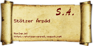 Stötzer Árpád névjegykártya